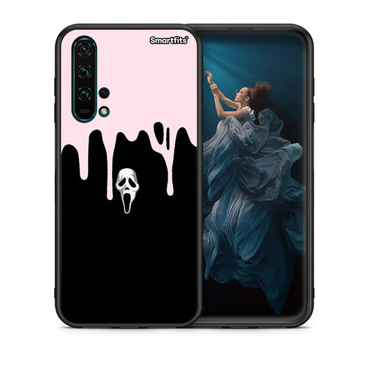 Θήκη Honor 20 Pro Melting Halloween Mask από τη Smartfits με σχέδιο στο πίσω μέρος και μαύρο περίβλημα | Honor 20 Pro Melting Halloween Mask case with colorful back and black bezels