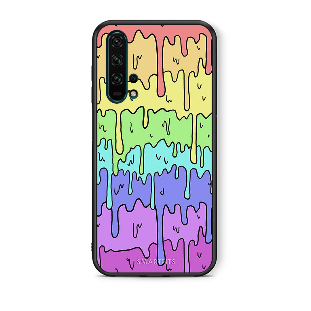 Θήκη Honor 20 Pro Melting Rainbow από τη Smartfits με σχέδιο στο πίσω μέρος και μαύρο περίβλημα | Honor 20 Pro Melting Rainbow case with colorful back and black bezels