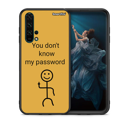 Θήκη Honor 20 Pro My Password από τη Smartfits με σχέδιο στο πίσω μέρος και μαύρο περίβλημα | Honor 20 Pro My Password case with colorful back and black bezels