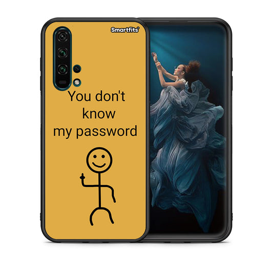 Θήκη Honor 20 Pro My Password από τη Smartfits με σχέδιο στο πίσω μέρος και μαύρο περίβλημα | Honor 20 Pro My Password case with colorful back and black bezels