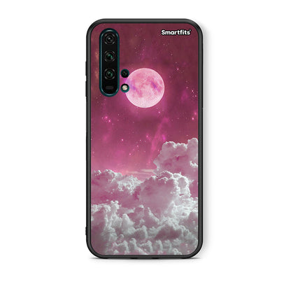 Θήκη Honor 20 Pro Pink Moon από τη Smartfits με σχέδιο στο πίσω μέρος και μαύρο περίβλημα | Honor 20 Pro Pink Moon case with colorful back and black bezels
