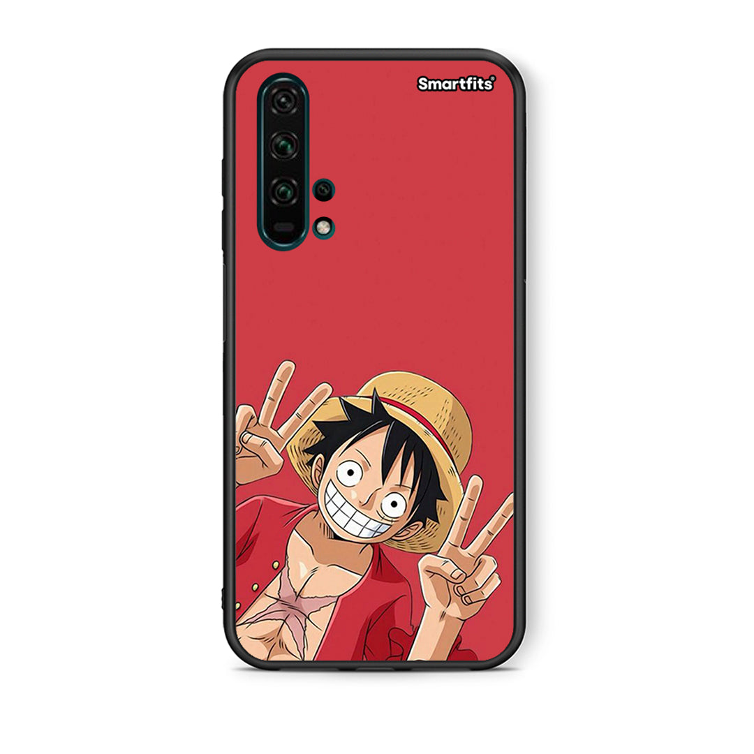 Θήκη Honor 20 Pro Pirate Luffy από τη Smartfits με σχέδιο στο πίσω μέρος και μαύρο περίβλημα | Honor 20 Pro Pirate Luffy case with colorful back and black bezels