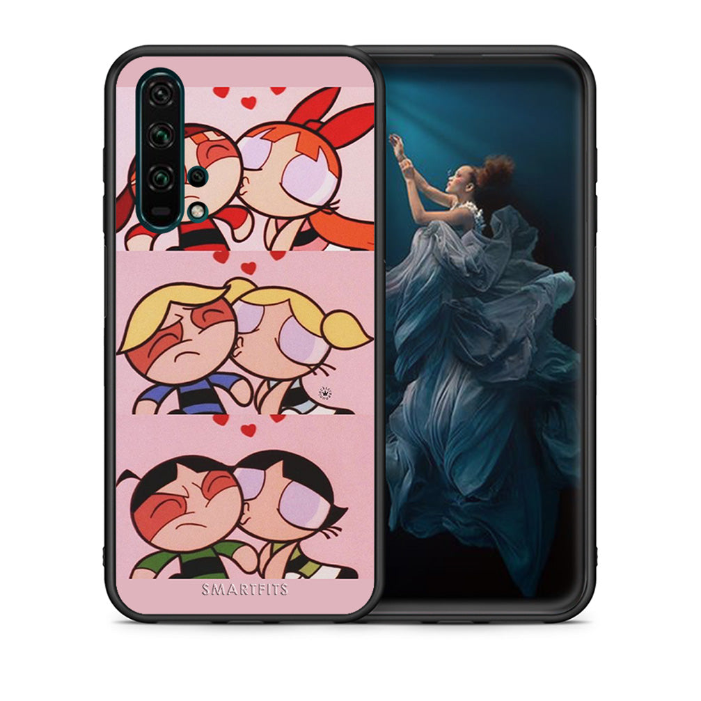 Θήκη Αγίου Βαλεντίνου Honor 20 Pro Puff Love από τη Smartfits με σχέδιο στο πίσω μέρος και μαύρο περίβλημα | Honor 20 Pro Puff Love case with colorful back and black bezels