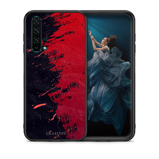 Θήκη Αγίου Βαλεντίνου Honor 20 Pro Red Paint από τη Smartfits με σχέδιο στο πίσω μέρος και μαύρο περίβλημα | Honor 20 Pro Red Paint case with colorful back and black bezels