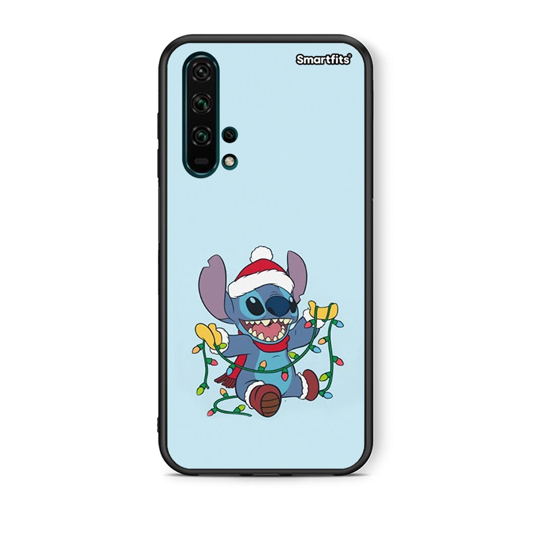 Θήκη Huawei Honor 20 Pro Santa Stich από τη Smartfits με σχέδιο στο πίσω μέρος και μαύρο περίβλημα | Huawei Honor 20 Pro Santa Stich case with colorful back and black bezels