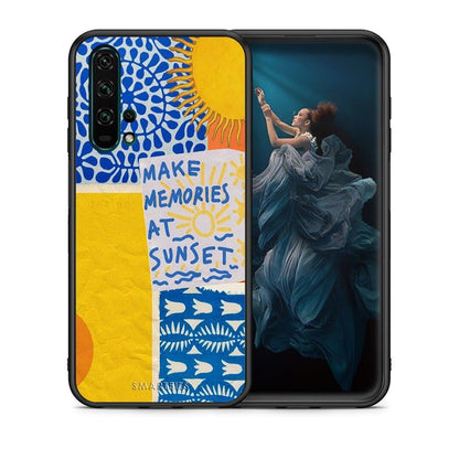 Θήκη Honor 20 Pro Sunset Memories από τη Smartfits με σχέδιο στο πίσω μέρος και μαύρο περίβλημα | Honor 20 Pro Sunset Memories case with colorful back and black bezels