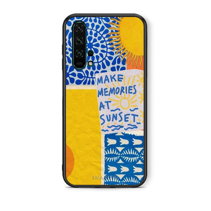 Θήκη Honor 20 Pro Sunset Memories από τη Smartfits με σχέδιο στο πίσω μέρος και μαύρο περίβλημα | Honor 20 Pro Sunset Memories case with colorful back and black bezels
