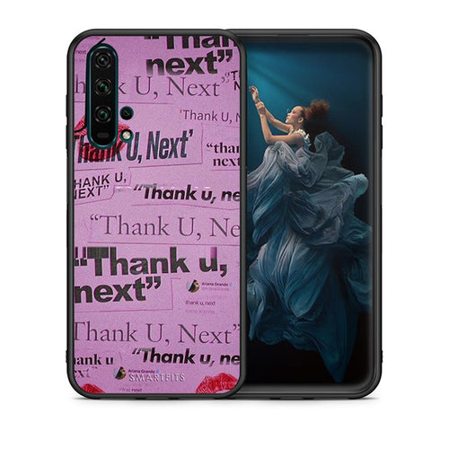 Θήκη Αγίου Βαλεντίνου Honor 20 Pro Thank You Next από τη Smartfits με σχέδιο στο πίσω μέρος και μαύρο περίβλημα | Honor 20 Pro Thank You Next case with colorful back and black bezels