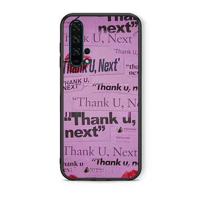 Θήκη Αγίου Βαλεντίνου Honor 20 Pro Thank You Next από τη Smartfits με σχέδιο στο πίσω μέρος και μαύρο περίβλημα | Honor 20 Pro Thank You Next case with colorful back and black bezels