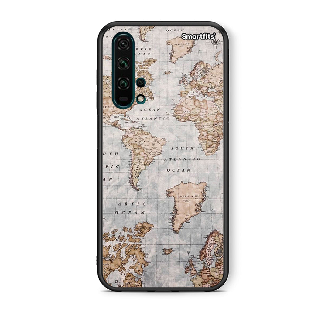 Θήκη Honor 20 Pro World Map από τη Smartfits με σχέδιο στο πίσω μέρος και μαύρο περίβλημα | Honor 20 Pro World Map case with colorful back and black bezels