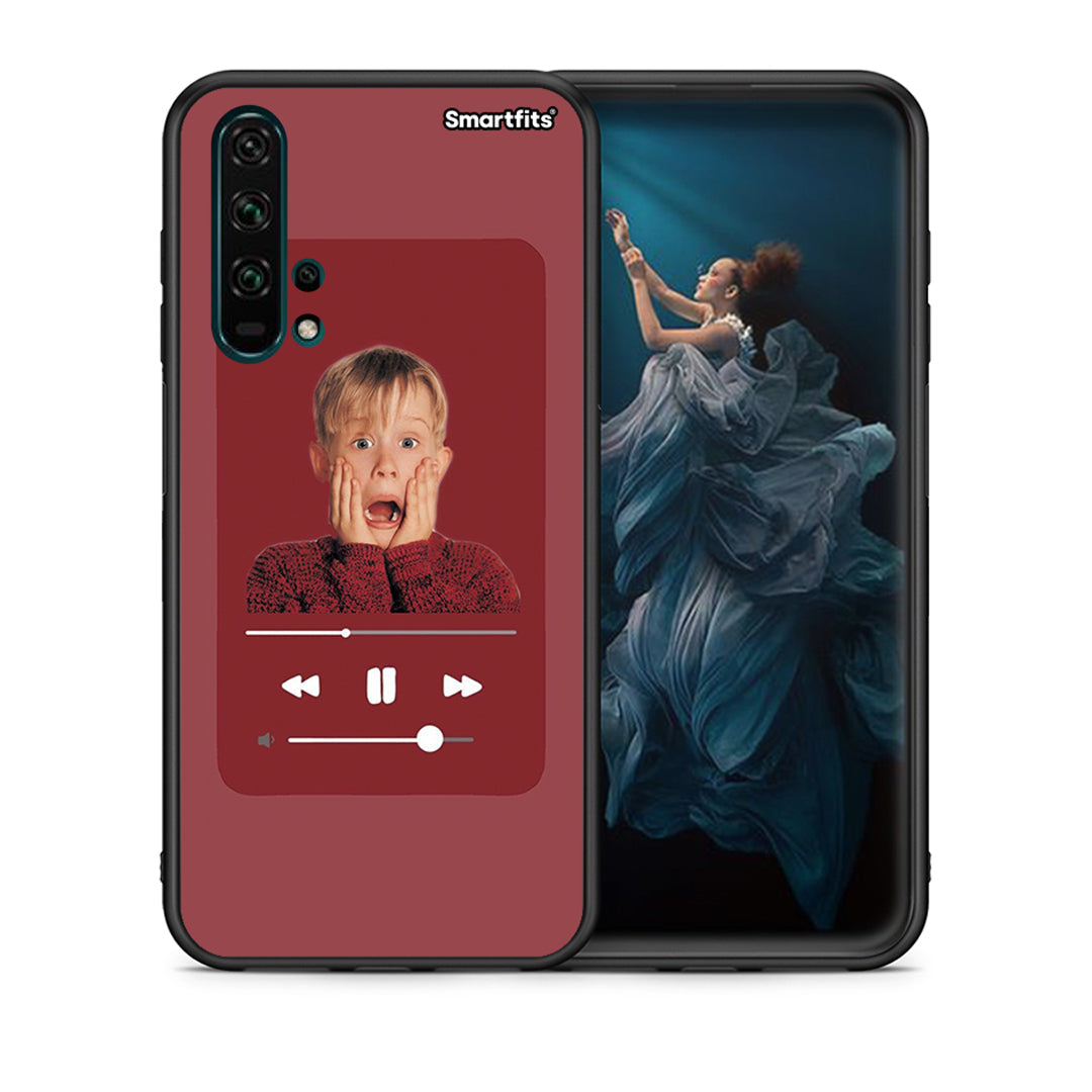 Θήκη Huawei Honor 20 Pro Xmas Alone Music από τη Smartfits με σχέδιο στο πίσω μέρος και μαύρο περίβλημα | Huawei Honor 20 Pro Xmas Alone Music case with colorful back and black bezels