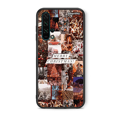 Θήκη Huawei Honor 20 Pro Xmas Collage από τη Smartfits με σχέδιο στο πίσω μέρος και μαύρο περίβλημα | Huawei Honor 20 Pro Xmas Collage case with colorful back and black bezels