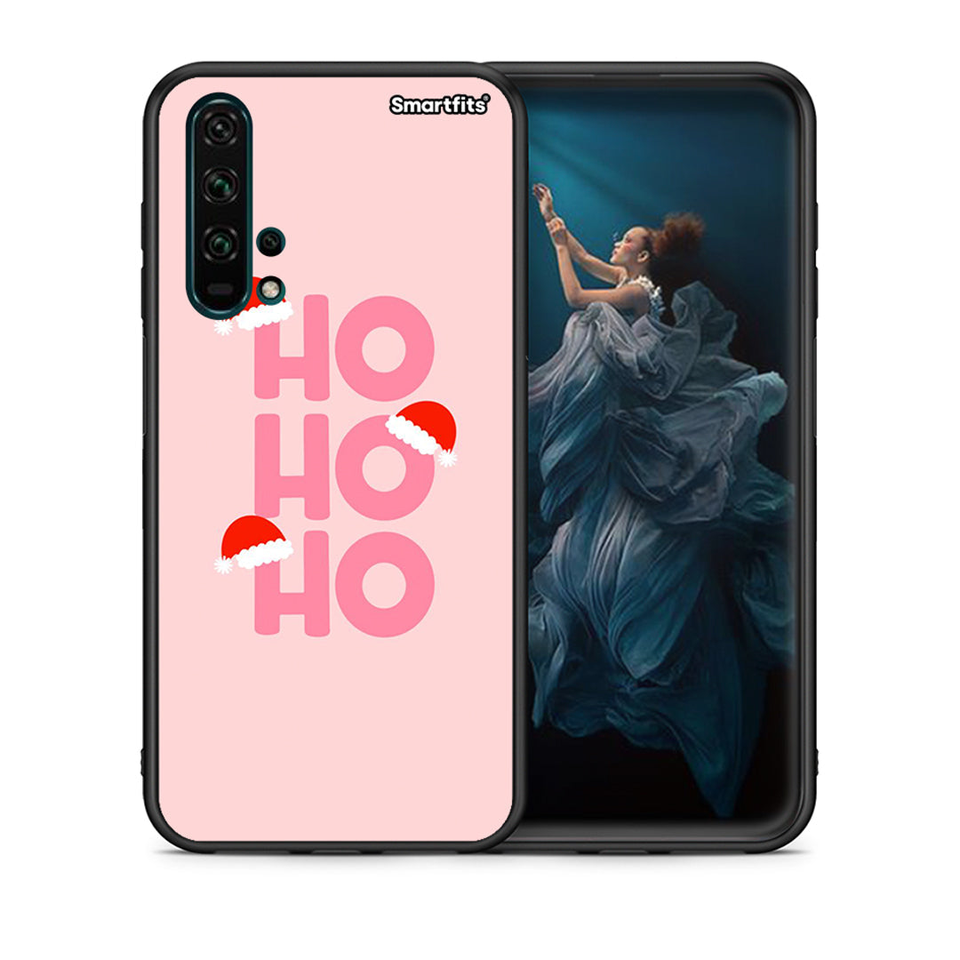 Θήκη Huawei Honor 20 Pro Xmas Ho Ho Ho από τη Smartfits με σχέδιο στο πίσω μέρος και μαύρο περίβλημα | Huawei Honor 20 Pro Xmas Ho Ho Ho case with colorful back and black bezels