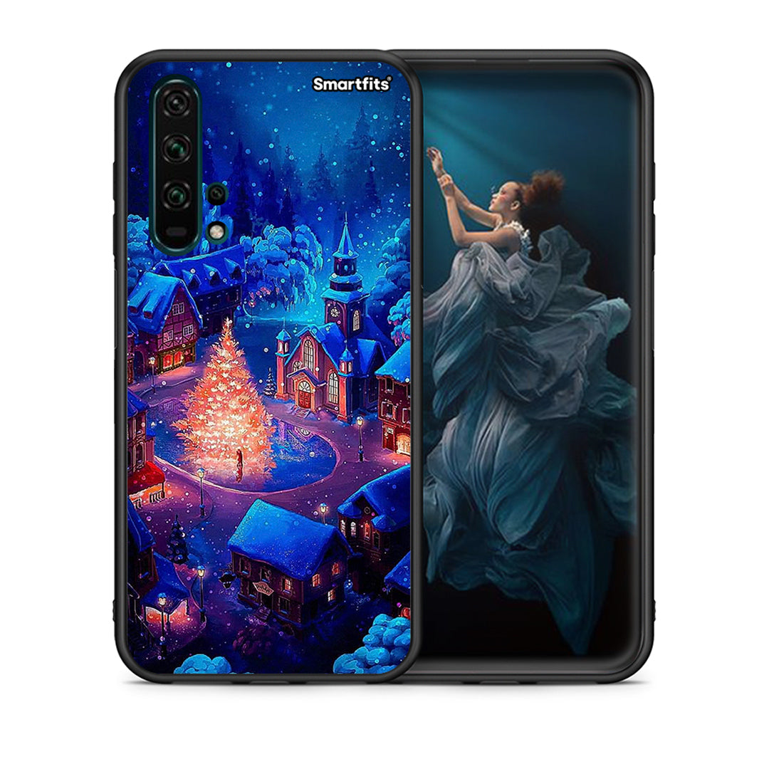 Θήκη Huawei Honor 20 Pro Xmas Village από τη Smartfits με σχέδιο στο πίσω μέρος και μαύρο περίβλημα | Huawei Honor 20 Pro Xmas Village case with colorful back and black bezels