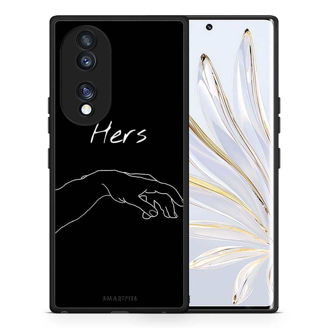 Θήκη Honor 70 5G Aesthetic Love 1 από τη Smartfits με σχέδιο στο πίσω μέρος και μαύρο περίβλημα | Honor 70 5G Aesthetic Love 1 Case with Colorful Back and Black Bezels