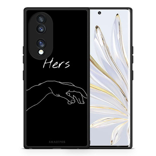 Θήκη Honor 70 5G Aesthetic Love 1 από τη Smartfits με σχέδιο στο πίσω μέρος και μαύρο περίβλημα | Honor 70 5G Aesthetic Love 1 Case with Colorful Back and Black Bezels