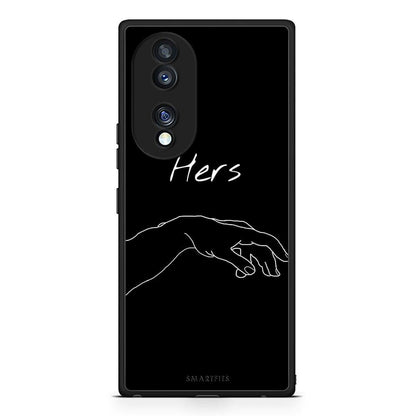 Θήκη Honor 70 5G Aesthetic Love 1 από τη Smartfits με σχέδιο στο πίσω μέρος και μαύρο περίβλημα | Honor 70 5G Aesthetic Love 1 Case with Colorful Back and Black Bezels