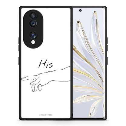 Θήκη Honor 70 5G Aesthetic Love 2 από τη Smartfits με σχέδιο στο πίσω μέρος και μαύρο περίβλημα | Honor 70 5G Aesthetic Love 2 Case with Colorful Back and Black Bezels