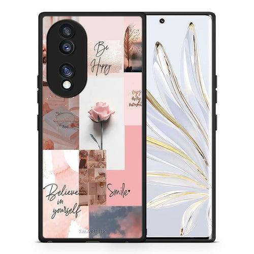 Θήκη Honor 70 5G Aesthetic Collage από τη Smartfits με σχέδιο στο πίσω μέρος και μαύρο περίβλημα | Honor 70 5G Aesthetic Collage Case with Colorful Back and Black Bezels