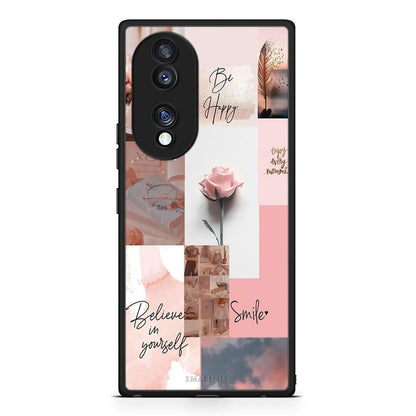 Θήκη Honor 70 5G Aesthetic Collage από τη Smartfits με σχέδιο στο πίσω μέρος και μαύρο περίβλημα | Honor 70 5G Aesthetic Collage Case with Colorful Back and Black Bezels
