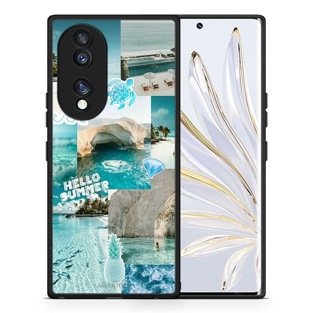 Θήκη Honor 70 5G Aesthetic Summer από τη Smartfits με σχέδιο στο πίσω μέρος και μαύρο περίβλημα | Honor 70 5G Aesthetic Summer Case with Colorful Back and Black Bezels