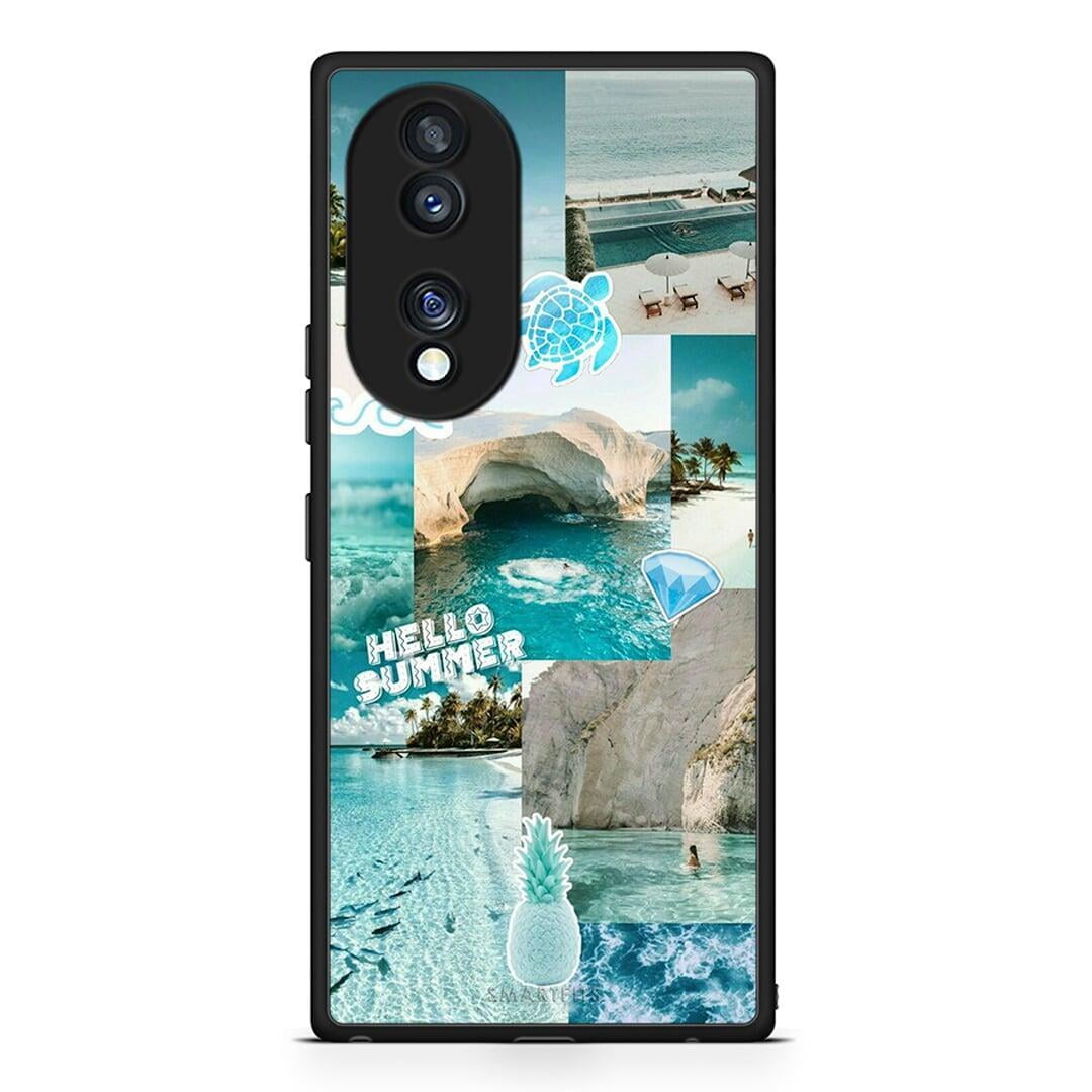 Θήκη Honor 70 5G Aesthetic Summer από τη Smartfits με σχέδιο στο πίσω μέρος και μαύρο περίβλημα | Honor 70 5G Aesthetic Summer Case with Colorful Back and Black Bezels