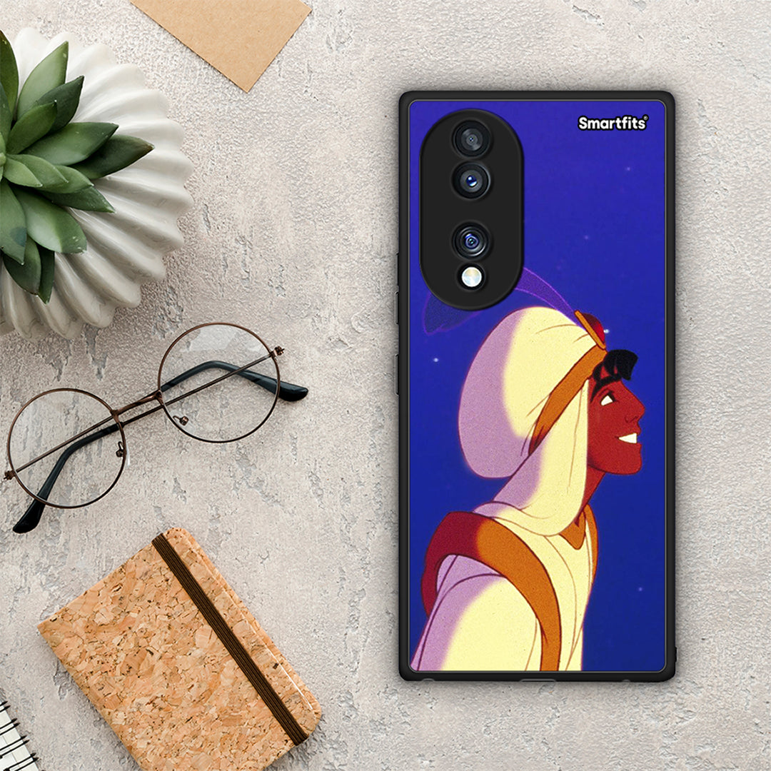 Θήκη Honor 70 5G Alladin And Jasmine Love 1 από τη Smartfits με σχέδιο στο πίσω μέρος και μαύρο περίβλημα | Honor 70 5G Alladin And Jasmine Love 1 Case with Colorful Back and Black Bezels