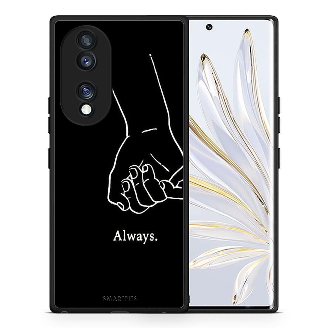 Θήκη Honor 70 5G Always & Forever 1 από τη Smartfits με σχέδιο στο πίσω μέρος και μαύρο περίβλημα | Honor 70 5G Always & Forever 1 Case with Colorful Back and Black Bezels