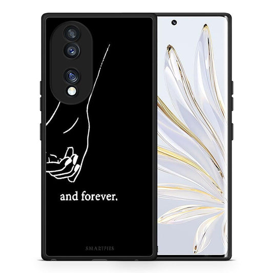 Θήκη Honor 70 5G Always & Forever 2 από τη Smartfits με σχέδιο στο πίσω μέρος και μαύρο περίβλημα | Honor 70 5G Always & Forever 2 Case with Colorful Back and Black Bezels