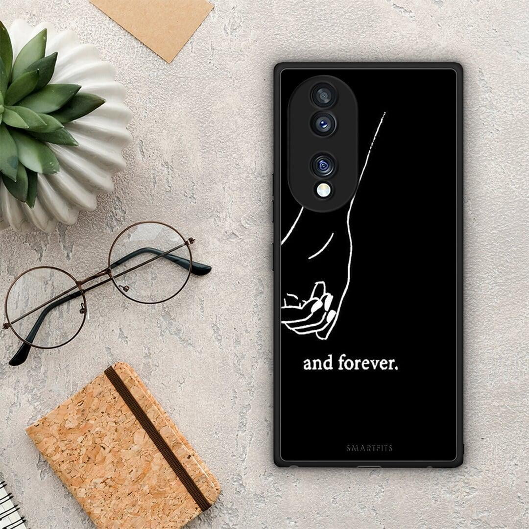 Θήκη Honor 70 5G Always & Forever 2 από τη Smartfits με σχέδιο στο πίσω μέρος και μαύρο περίβλημα | Honor 70 5G Always & Forever 2 Case with Colorful Back and Black Bezels