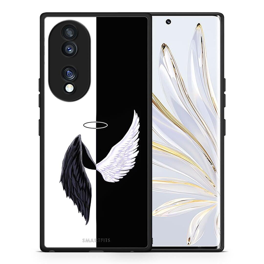 Θήκη Honor 70 5G Angels Demons από τη Smartfits με σχέδιο στο πίσω μέρος και μαύρο περίβλημα | Honor 70 5G Angels Demons Case with Colorful Back and Black Bezels