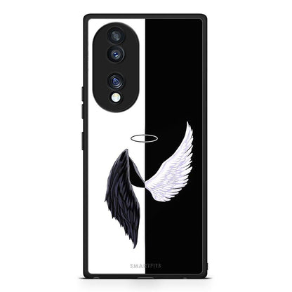 Θήκη Honor 70 5G Angels Demons από τη Smartfits με σχέδιο στο πίσω μέρος και μαύρο περίβλημα | Honor 70 5G Angels Demons Case with Colorful Back and Black Bezels
