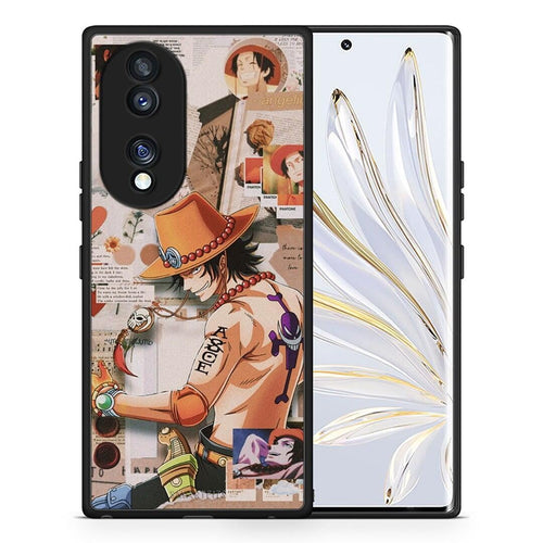 Θήκη Honor 70 5G Anime Collage από τη Smartfits με σχέδιο στο πίσω μέρος και μαύρο περίβλημα | Honor 70 5G Anime Collage Case with Colorful Back and Black Bezels