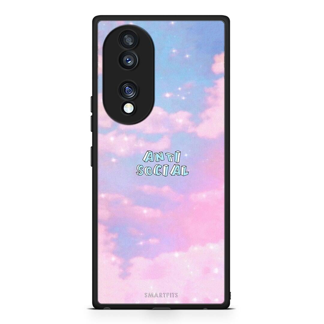 Θήκη Honor 70 5G Anti Social από τη Smartfits με σχέδιο στο πίσω μέρος και μαύρο περίβλημα | Honor 70 5G Anti Social Case with Colorful Back and Black Bezels