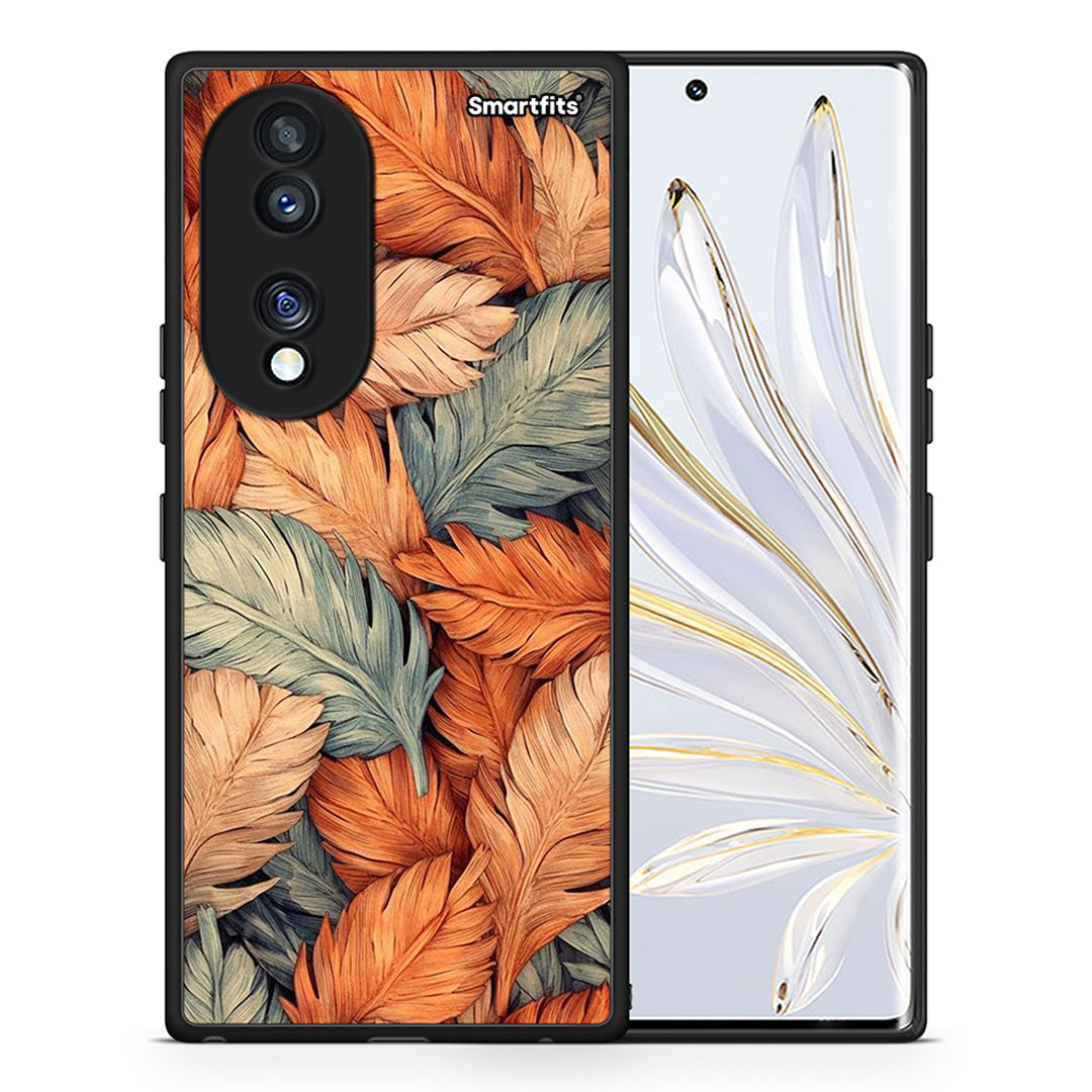 Θήκη Honor 70 5G Autumn Leaves από τη Smartfits με σχέδιο στο πίσω μέρος και μαύρο περίβλημα | Honor 70 5G Autumn Leaves Case with Colorful Back and Black Bezels