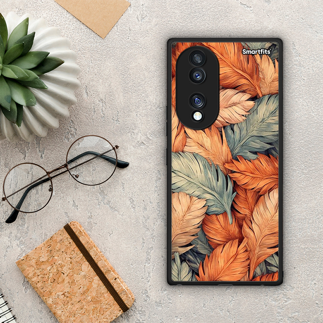 Θήκη Honor 70 5G Autumn Leaves από τη Smartfits με σχέδιο στο πίσω μέρος και μαύρο περίβλημα | Honor 70 5G Autumn Leaves Case with Colorful Back and Black Bezels