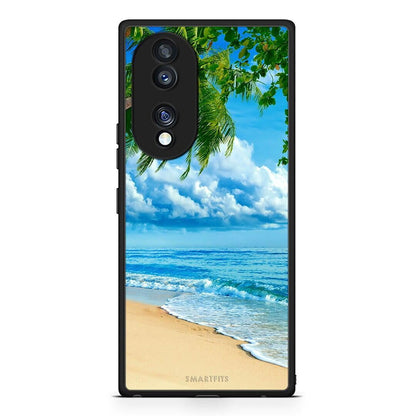 Θήκη Honor 70 5G Beautiful Beach από τη Smartfits με σχέδιο στο πίσω μέρος και μαύρο περίβλημα | Honor 70 5G Beautiful Beach Case with Colorful Back and Black Bezels