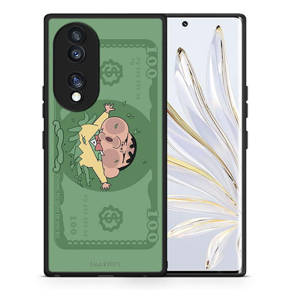 Θήκη Honor 70 5G Big Money από τη Smartfits με σχέδιο στο πίσω μέρος και μαύρο περίβλημα | Honor 70 5G Big Money Case with Colorful Back and Black Bezels