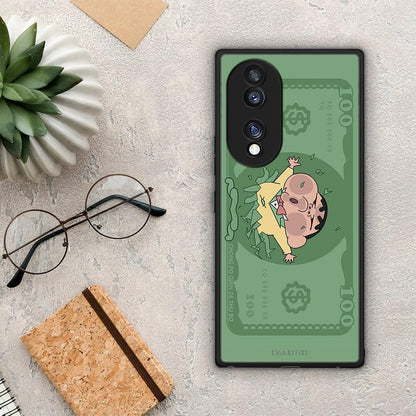 Θήκη Honor 70 5G Big Money από τη Smartfits με σχέδιο στο πίσω μέρος και μαύρο περίβλημα | Honor 70 5G Big Money Case with Colorful Back and Black Bezels