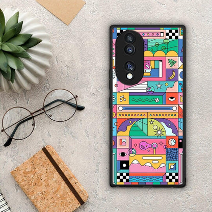 Θήκη Honor 70 5G Bubbles Soap από τη Smartfits με σχέδιο στο πίσω μέρος και μαύρο περίβλημα | Honor 70 5G Bubbles Soap Case with Colorful Back and Black Bezels