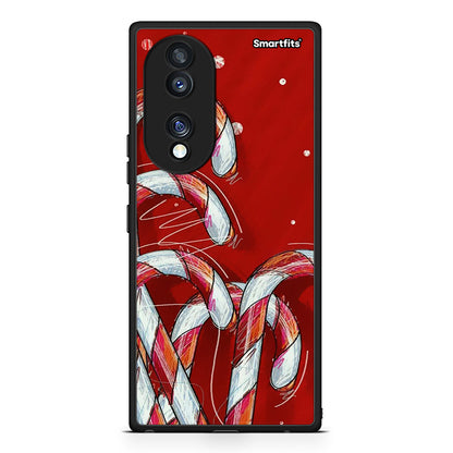 Θήκη Honor 70 5G Candy Cane από τη Smartfits με σχέδιο στο πίσω μέρος και μαύρο περίβλημα | Honor 70 5G Candy Cane Case with Colorful Back and Black Bezels