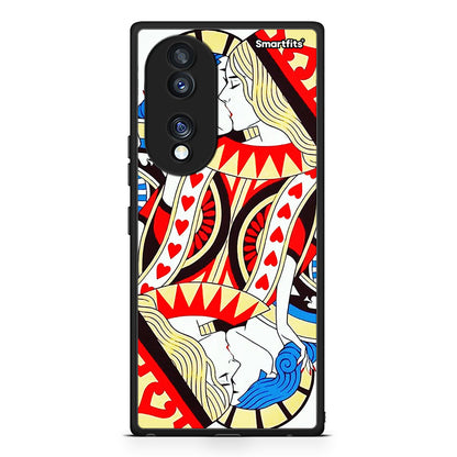 Θήκη Honor 70 5G Card Love από τη Smartfits με σχέδιο στο πίσω μέρος και μαύρο περίβλημα | Honor 70 5G Card Love Case with Colorful Back and Black Bezels