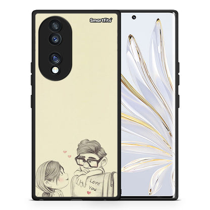 Θήκη Honor 70 5G Carl And Ellie από τη Smartfits με σχέδιο στο πίσω μέρος και μαύρο περίβλημα | Honor 70 5G Carl And Ellie Case with Colorful Back and Black Bezels