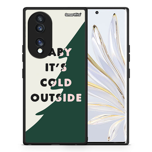 Θήκη Honor 70 5G Cold Outside από τη Smartfits με σχέδιο στο πίσω μέρος και μαύρο περίβλημα | Honor 70 5G Cold Outside Case with Colorful Back and Black Bezels