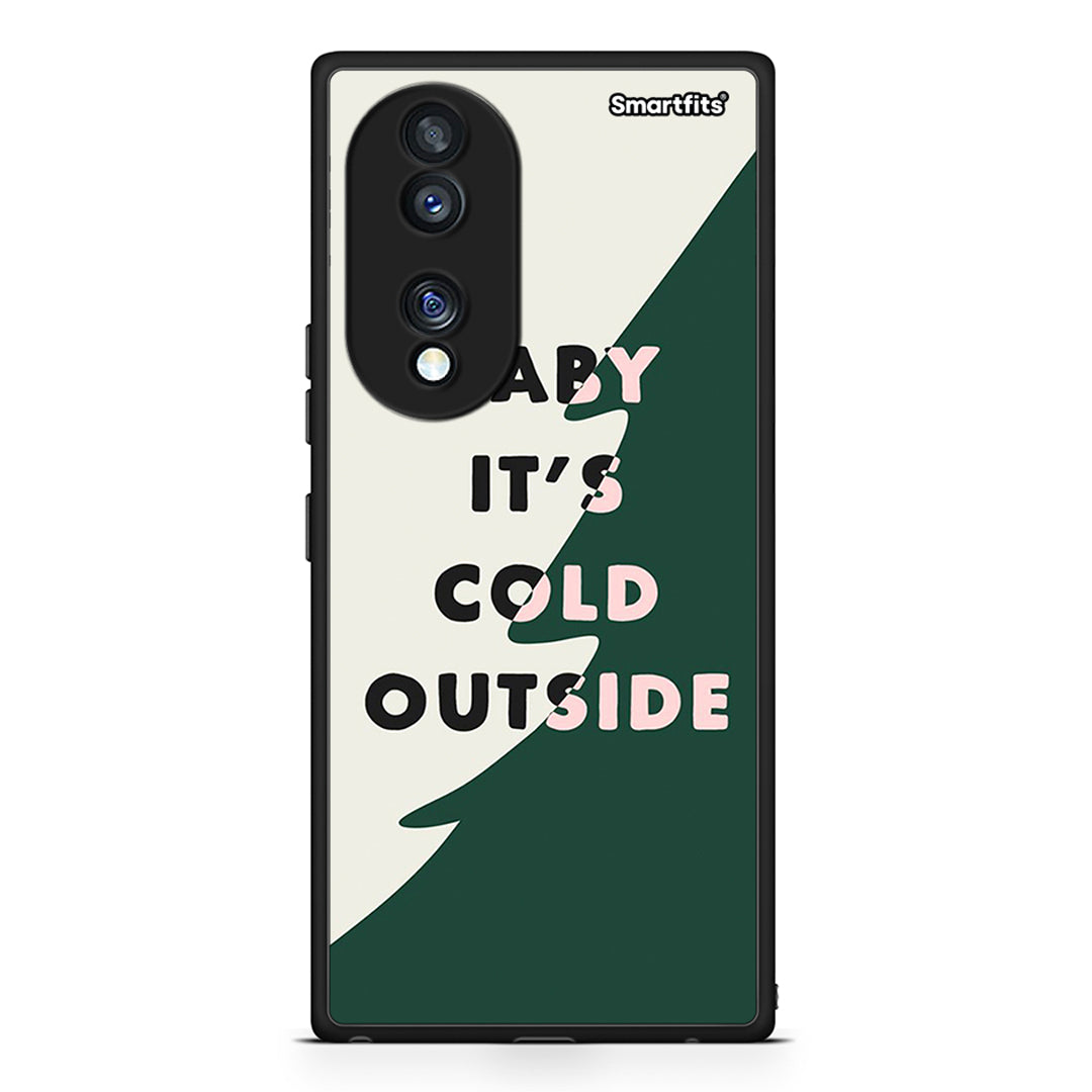 Θήκη Honor 70 5G Cold Outside από τη Smartfits με σχέδιο στο πίσω μέρος και μαύρο περίβλημα | Honor 70 5G Cold Outside Case with Colorful Back and Black Bezels