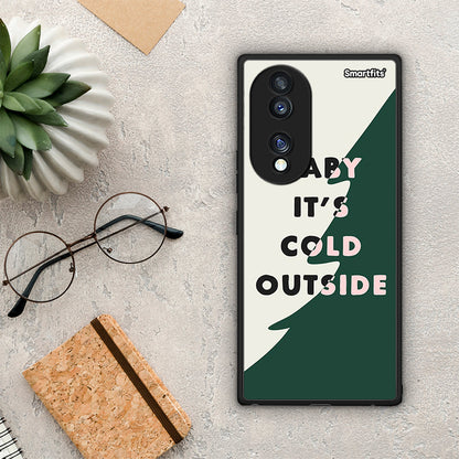 Θήκη Honor 70 5G Cold Outside από τη Smartfits με σχέδιο στο πίσω μέρος και μαύρο περίβλημα | Honor 70 5G Cold Outside Case with Colorful Back and Black Bezels
