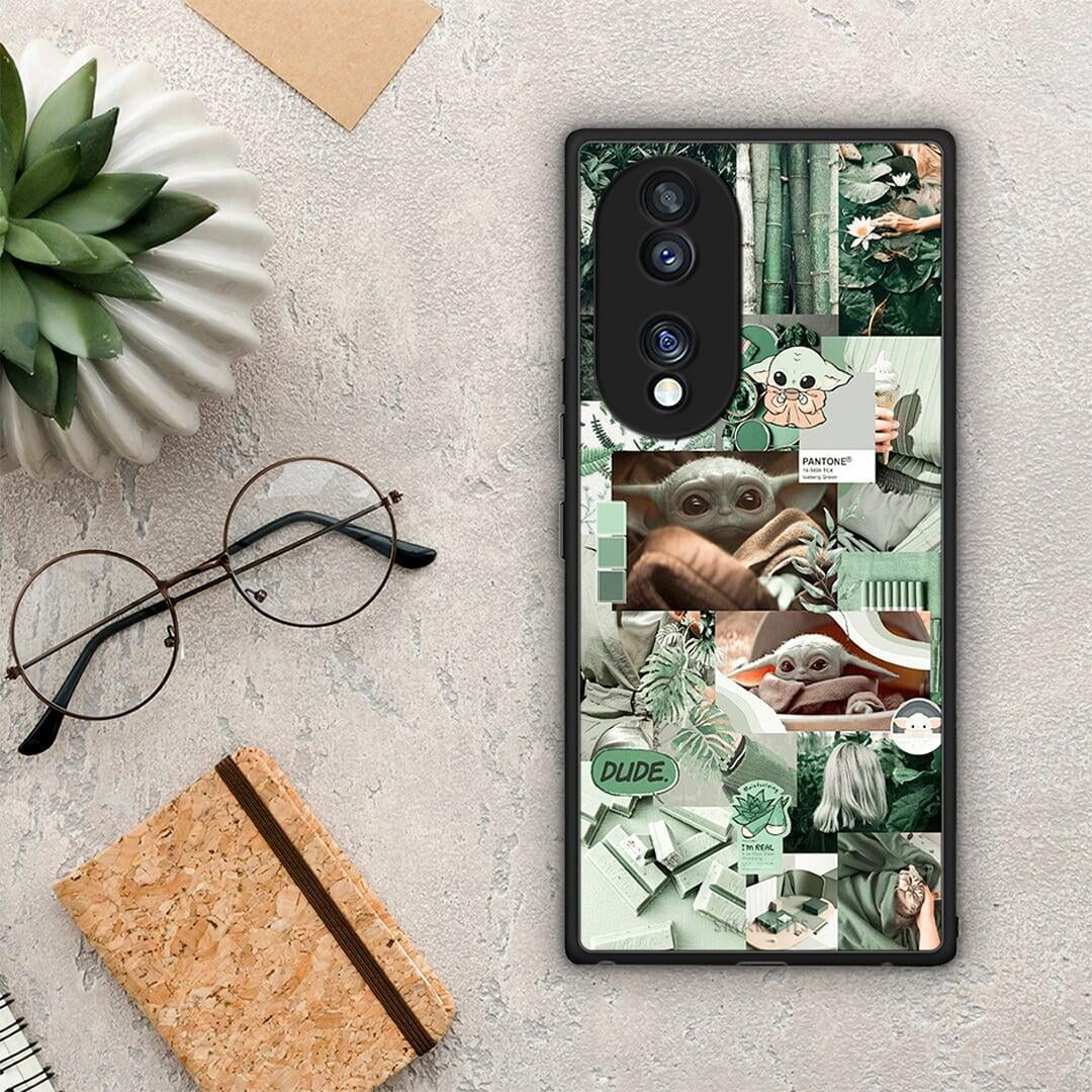 Θήκη Honor 70 5G Collage Dude από τη Smartfits με σχέδιο στο πίσω μέρος και μαύρο περίβλημα | Honor 70 5G Collage Dude Case with Colorful Back and Black Bezels