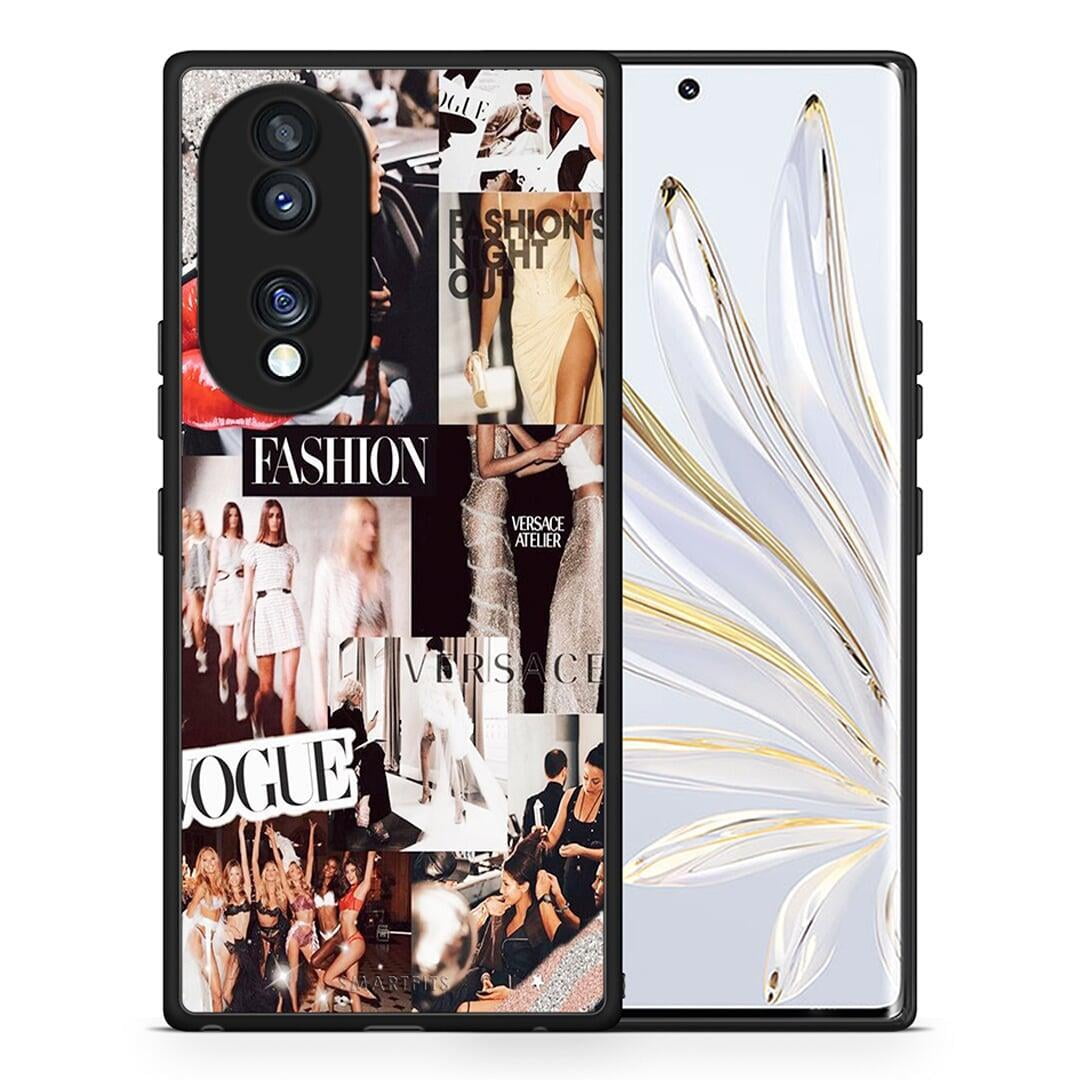 Θήκη Honor 70 5G Collage Fashion από τη Smartfits με σχέδιο στο πίσω μέρος και μαύρο περίβλημα | Honor 70 5G Collage Fashion Case with Colorful Back and Black Bezels