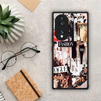 Θήκη Honor 70 5G Collage Fashion από τη Smartfits με σχέδιο στο πίσω μέρος και μαύρο περίβλημα | Honor 70 5G Collage Fashion Case with Colorful Back and Black Bezels