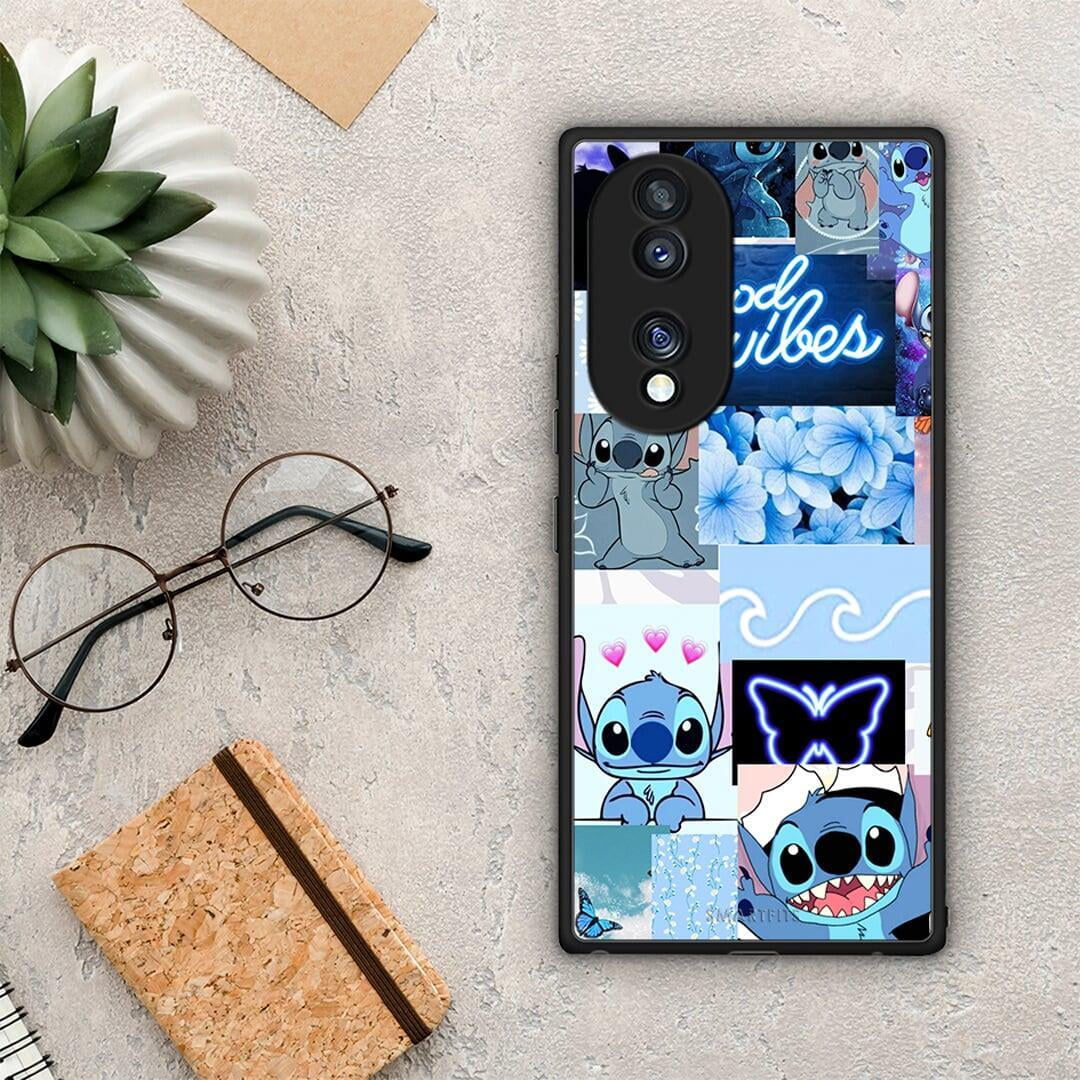 Θήκη Honor 70 5G Collage Good Vibes από τη Smartfits με σχέδιο στο πίσω μέρος και μαύρο περίβλημα | Honor 70 5G Collage Good Vibes Case with Colorful Back and Black Bezels